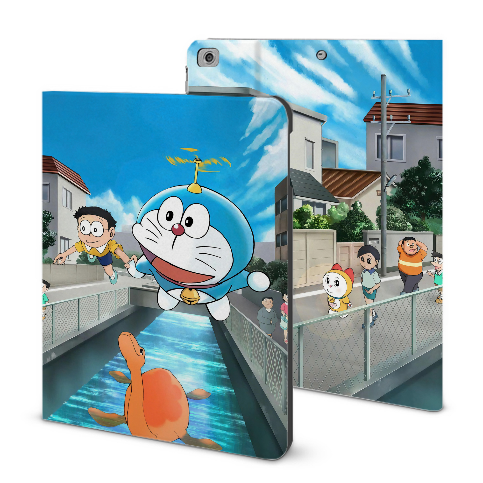 （画像用） ドラえもん Doraemon IPad ケース ブック型 PUレザー TPU 耐衝撃 軽量 薄型 ペン収納なし 全面保護 IPad 各モデル対応